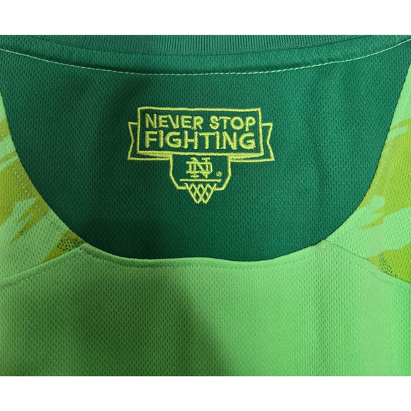 Adidas Mens Notre Dame Jersey Medium Green Fighting Irish Game Issued Basketball - Picture 5 of 10